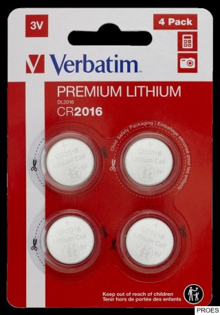Baterie VERBATIM LITHIUM CR2016 3V BLISTER 4szt. 49531