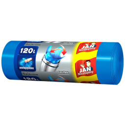 JAN NIEZBĘDNY Worki HD Easy-pack niebieskie wiązane 120l 15 szt. 32355