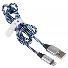 Kabel USB 2.0 iPhone AM - lightning 1,0m czarno-niebieski TRACER TRAKBK46269