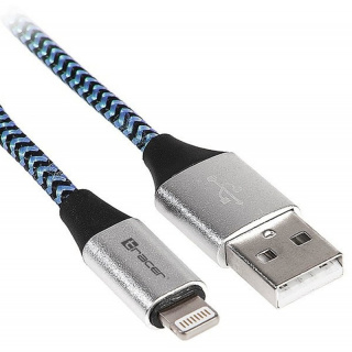 Kabel USB 2.0 iPhone AM - lightning 1,0m czarno-niebieski TRACER TRAKBK46269