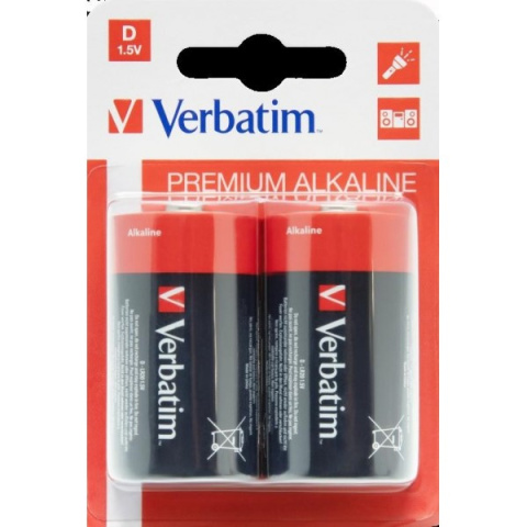 Baterie VERBATIM ALKALICZNE LR20/D 1,5V BLISTER 2szt. 49923