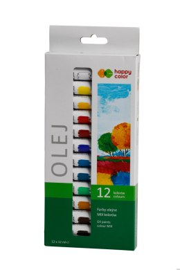 Farba olejna, zestaw 12 kolorów x 12 ml, Happy Color HA 7310 0012-K12