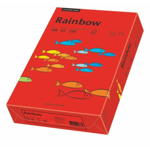 Papier xero A4 160g ciemno czerwony R28 RAINBOW 88042483/