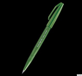 Pisak pędzelkowy do kaligrafii oliwkowy SES15C-D2X PENTEL