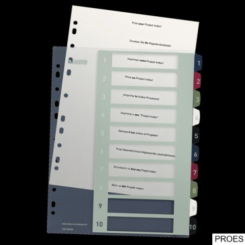 Przekładki plast. do nadruku tekstu na kartę, Leitz Style, 1-10 12370000 Przekładki plast. do nadruku tekstu na kartę, Leitz Style, 1-10 12370000