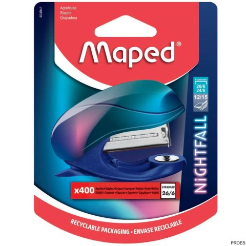Zszywacz Nightfall Mini 15 kartek plus 400 zszywek blister 404041 Maped Zszywacz Nightfall Mini 15 kartek plus 400 zszywek blister 404041 Maped