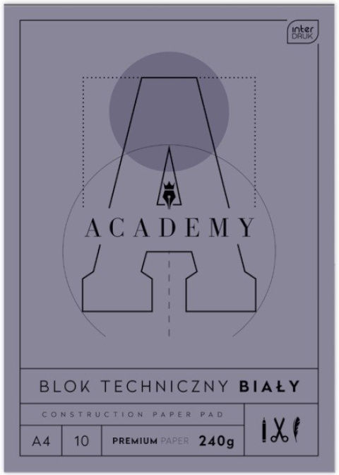 Blok techniczny A4 10 240g ACADEMY INTERDRUK