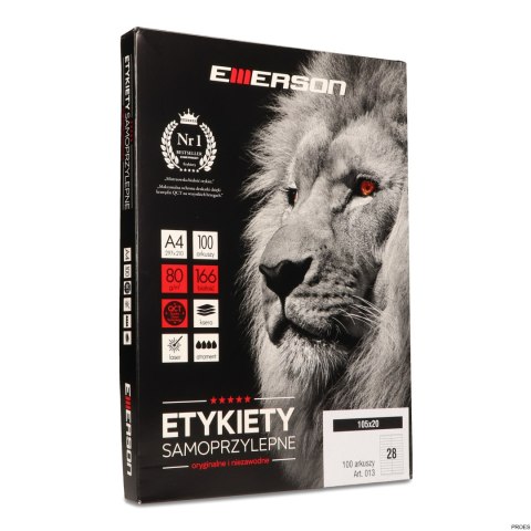 Etykiety A4 20x105mm białe 013 EMERSON Etykiety A4 20x105mm białe 013 EMERSON