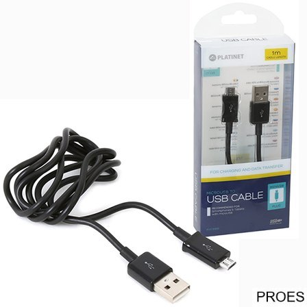 Kabel USB TYPE USB TO MICRO USB czarny 1metr 2A PLATINET PUC1MBB Kabel USB TYPE USB TO MICRO USB czarny 1metr 2A PLATINET PUC1MBB