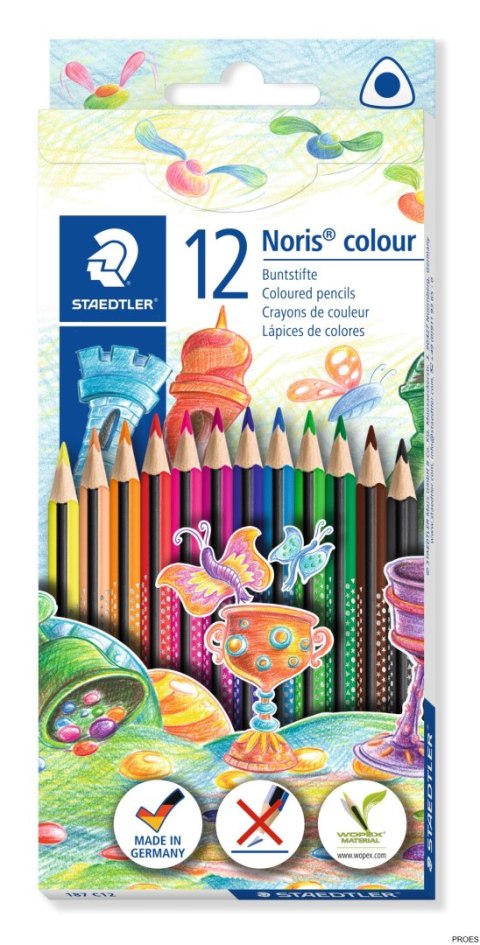 Kredki Noris colour, Wopex, trójkątne, 12 kol., Staedtler S 187 C12