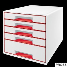 Pojemnik z 5 szufladami Leitz WOW, czerwony 52142026