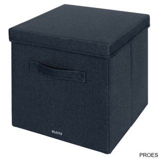 Pudełko do przechowywania z pokrywką Leitz Fabric, duże, opakowanie 2 sztuki, ciemnoszare 61450089