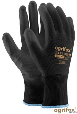 Rękawice powlekane poliuretanem 10 czarno-czarne OGRIFOX
