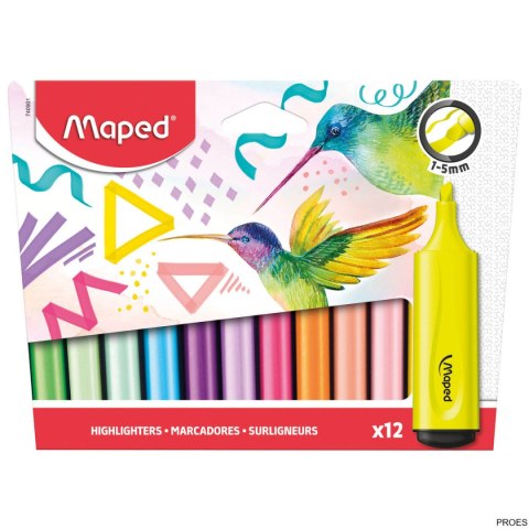 Zakreślacz Fluo Peps mix 6 kol fluo+6 kol pastel 740901 Zakreślacz Fluo Peps mix 6 kol fluo+6 kol pastel 740901