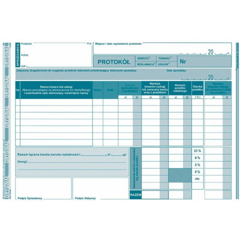 173-3E Protokół dla kas fisk. (zwrot/reklamacja) MiP