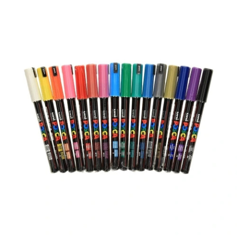 Markery z tuszem pigmentowym PC-1MR, komplet 16 sztuk POSCA UNPC1MR/16C Markery z tuszem pigmentowym PC-1MR, komplet 16 sztuk POSCA UNPC1MR/16C