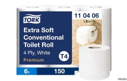 Papier toaletowy PREMIUM TORK biały 19m celuloza 110406 (6 rolek) ekstra soft