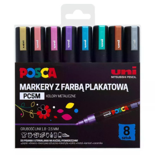 Markery metaliczne PC-5M Posca UNI zestaw 8 kol.