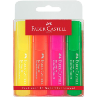 Zakreślacz neonowy FABER-CASTELL kpl. 4 sztuki