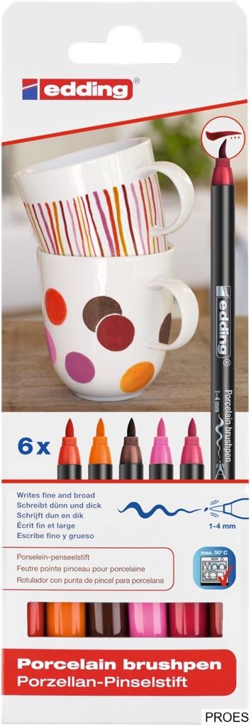 PISAKI EDDING DO POW. CERAMICZNYCH 1-4MM Z KOŃCÓWKĄ PĘDZELKOWĄ WARM 6 KOL. CIEPŁYCH PISAKI EDDING DO POW. CERAMICZNYCH 1-4MM Z KOŃCÓWKĄ PĘDZELKOWĄ WARM 6 KOL. CIEPŁYCH