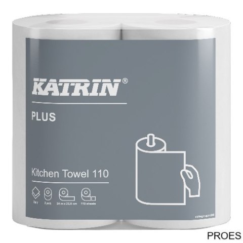 Ręczniki kuchenne KATRIN PLUS Kitchen 89673 (2 rolki) białe, 2W, 110 listków, 24metry Ręczniki kuchenne KATRIN PLUS Kitchen 89673 (2 rolki) białe, 2W, 110 listków, 24metry