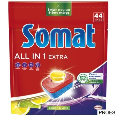 SOMAT Tabletki do zmywarki 44 szt. All in one Extra Lemon 09251