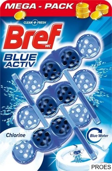 BREF Zawieszka WC BLUE AKTIV 3x50g CHLORINE barwiące 18226