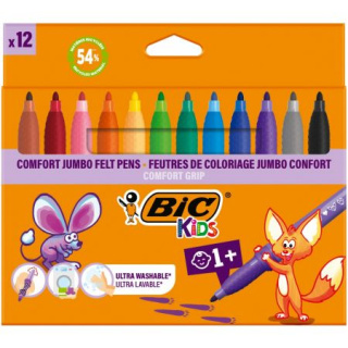 Flamastry BIC Kids Comfort Grip Jumbo 12szt. 517250