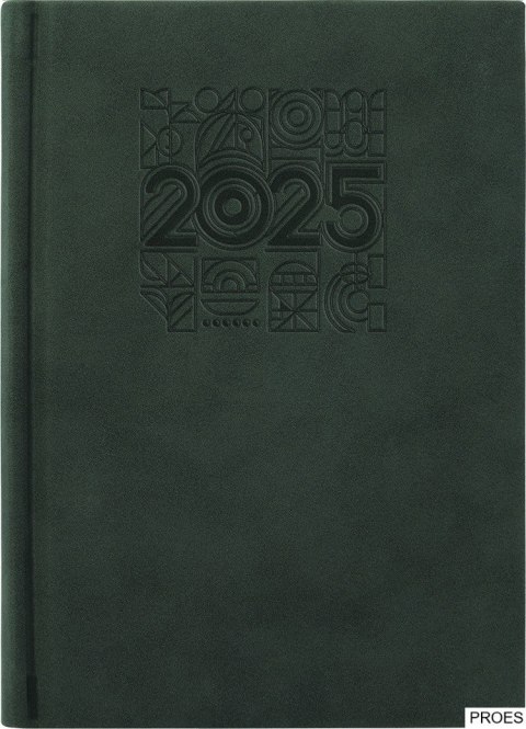 Kalendarz A-5 STANDARD książkowy (KS1), 15 - szary zamsz 2025 TELEGRAPH