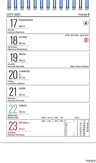Kalendarz biurowy ZODIAK 2025 (H6) TELEGRAPH