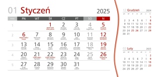 Kalendarz z notesem 2025 szary KB064B WOKÓŁ NAS
