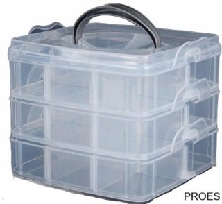 Organizer pojemnik 18 przegródek 3 warstwy 15x15x12,5cm P2007623