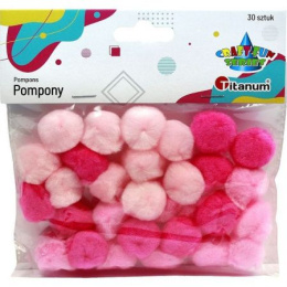 Pompony Titanum Craft-Fun Series różowe 30 szt 458848