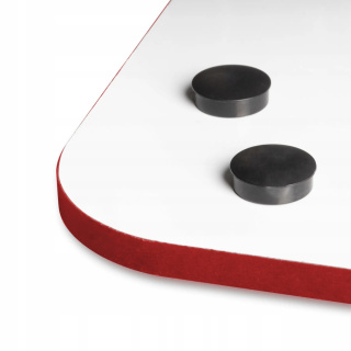 Tablica Qboard bezramowa z eleganckim czerwonym wykończeniem, lakierowana biała 117x87cm 2X3 FBQRR129