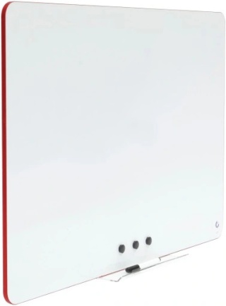 Tablica Qboard bezramowa z eleganckim czerwonym wykończeniem, lakierowana biała 117x87cm 2X3 FBQRR129