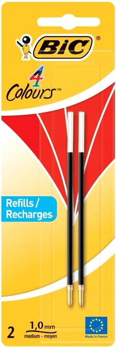 Wkład do długopisu 4 Colours czerwony (2 szt.) MEDIUM BL2 929243 BIC