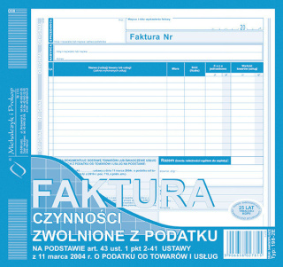 198-2E Faktura czynności zwol.z pod.2/3 A4 MICHALCZYK I PROKOP