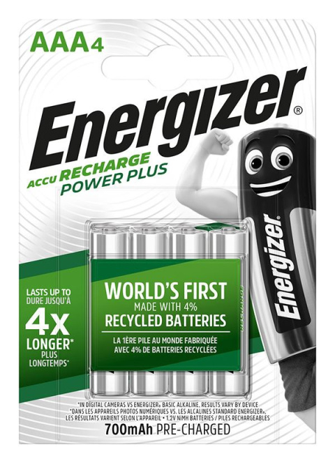 Bateria akumulatorek ENERGIZER HR03 AAA (4szt) POWER PLUS Ni-MH 700mAh Bateria akumulatorek ENERGIZER HR03 AAA (4szt) POWER PLUS Ni-MH 700mAh