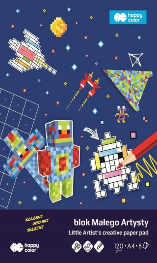 Blok Małego Artysty PIXI PLANET, 120g/m2, A4, 8 ark, Happy Color HA 3812 2030-MAPP