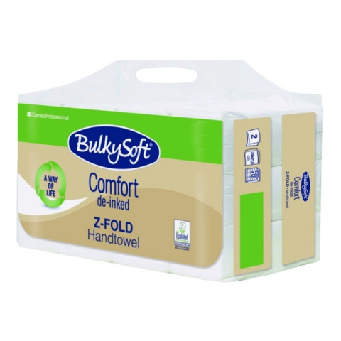 BulkySoft Comfort de-inked, celuloza z recyklingu, ręcznik papierowy, ZZ, 3 panelowy, 2W, 4x21,5cm, biały, 3000 listków, 83473 BulkySoft Comfort de-inked, celuloza z recyklingu, ręcznik papierowy, ZZ, 3 panelowy, 2W, 4x21,5cm, biały, 3000 listków, 83473