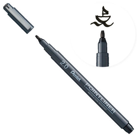 Cienkopis kalibrowany POINTLINER czarny 2 mm S20P-C20A PENTEL Cienkopis kalibrowany POINTLINER czarny 2 mm S20P-C20A PENTEL