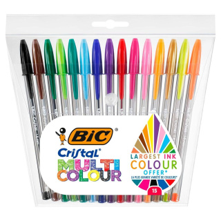 Długopis BIC Cristal Multi Colour mix Etui 15szt, 964899