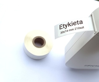 ETYKIETY TERMICZNE NAKLEJKI 14x30mm ROLKA 210 SZT
