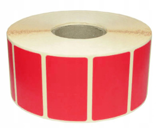 Etykiety termiczne na roli 50x40 1000szt czerwone gliza 40mm