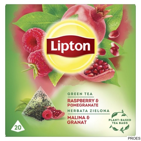 Herbata LIPTON PIRAMID MALINA i GRANAT (20 saszetek) zielona Herbata LIPTON PIRAMID MALINA i GRANAT (20 saszetek) zielona