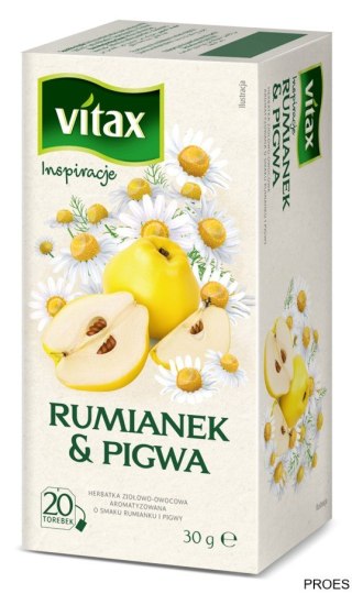 Herbata VITAX INSPIRATIONS Rumianek & Pigwa 20t *1,5g ziołowa bez zawieszki
