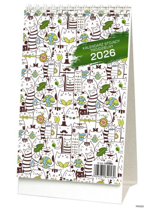 Kalendarz stojący trojdzielny KB038B mix 2026 WOKÓŁ NAS Kalendarz stojący trojdzielny KB038B mix 2026 WOKÓŁ NAS