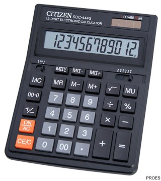 Kalkulator_biurowy CITIZEN SDC-444S, 12-cyfrowy, 199x153mm, czarny