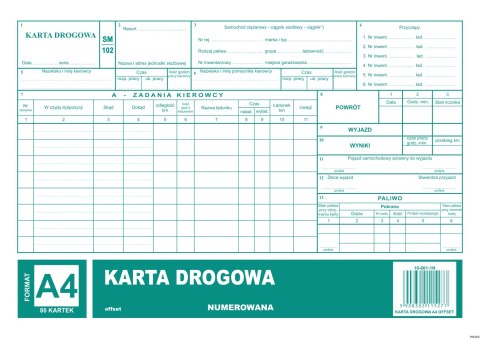 Karta drogowa A4, 80 kartek numerowana offset, 10-801-1N DOTTS Karta drogowa A4, 80 kartek numerowana offset, 10-801-1N DOTTS