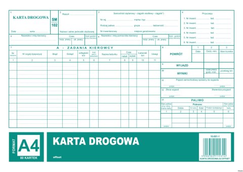 Karta drogowa A4, 80 kartek offset, 10-801-1 DOTTS Karta drogowa A4, 80 kartek offset, 10-801-1 DOTTS